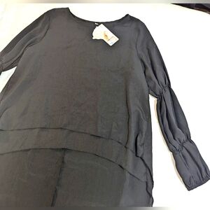 Elegant Black Women's Top High-low Design New w/Tags Size Large